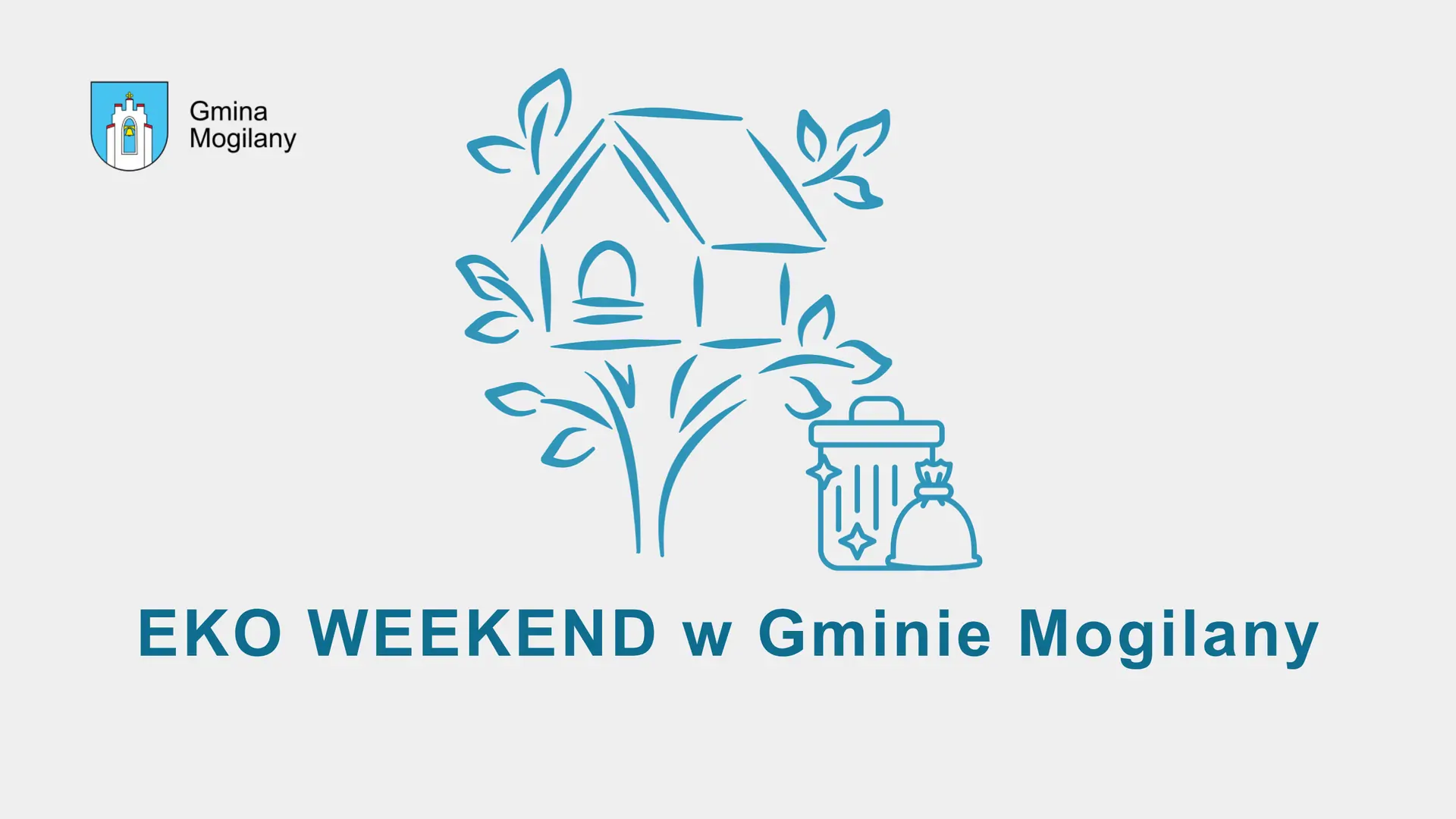 Grafika z napisem: EKO WEEKEND w Gminie Mogilany